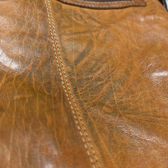 Jack Georges Crossbody Unisex Bag with Zipper Closure Side Pocket Honey Colored - Picture 10 of 11